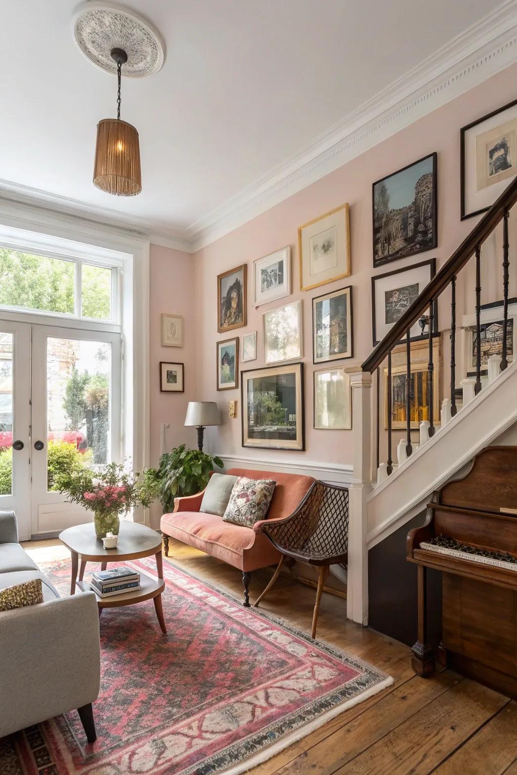 Eclectic space blending vintage and modern pieces