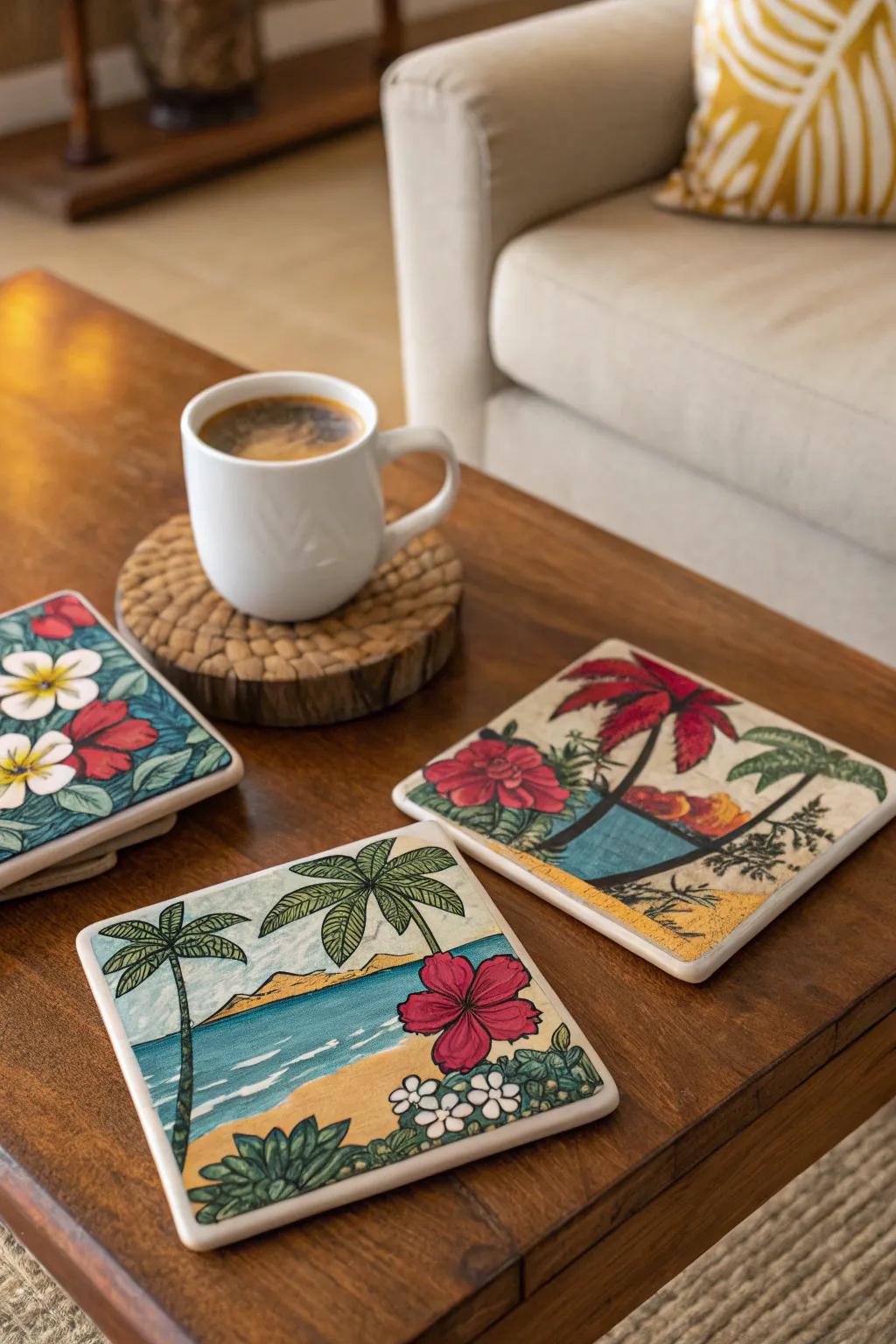 Handmade mats add a personal touch.