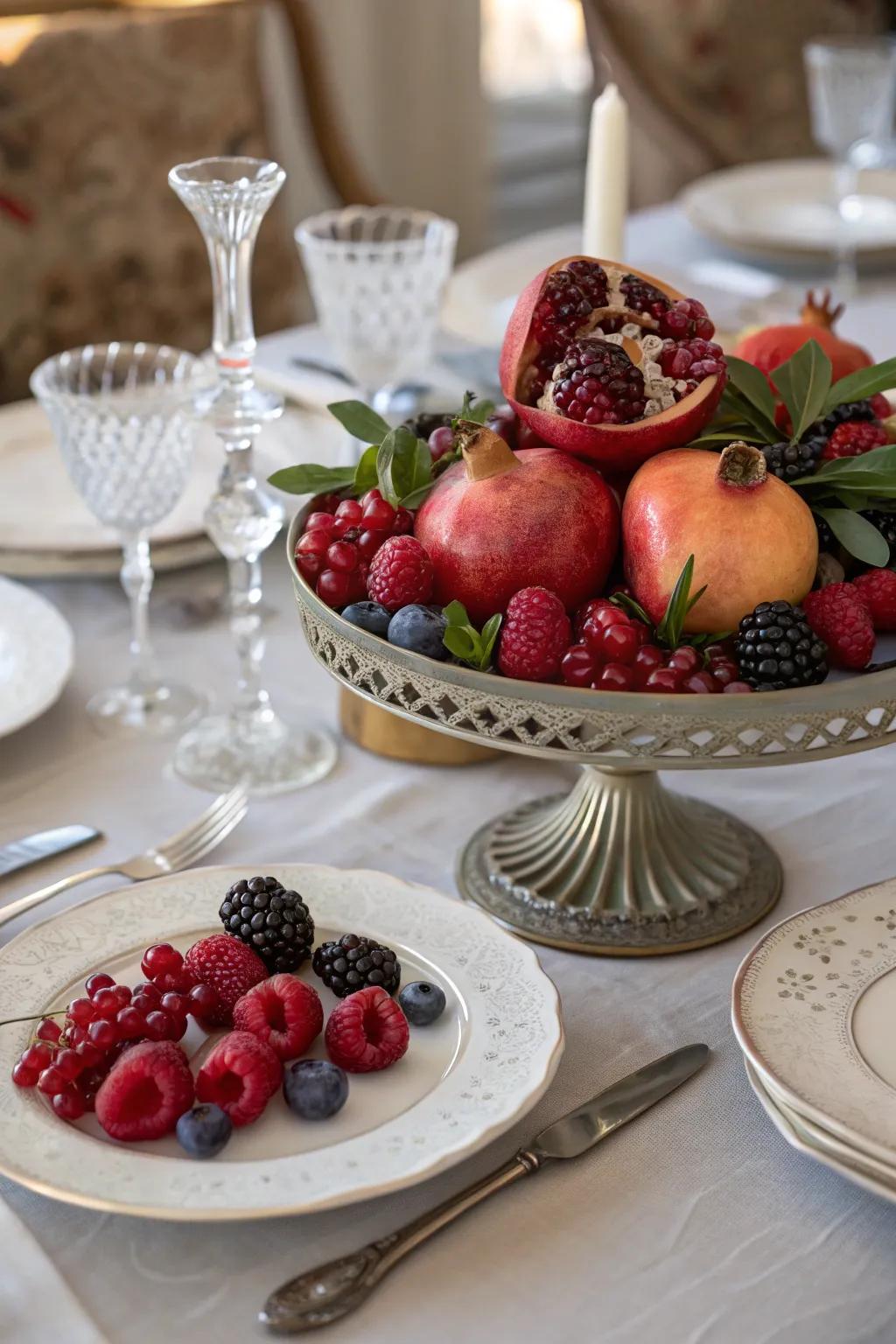 Vibrant fruits add color and freshness to the table.