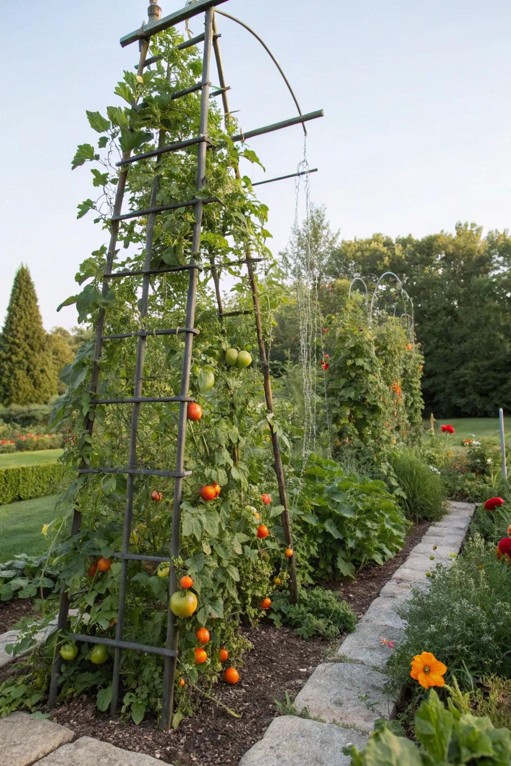 Animal pen trellises extend resilience and aid.