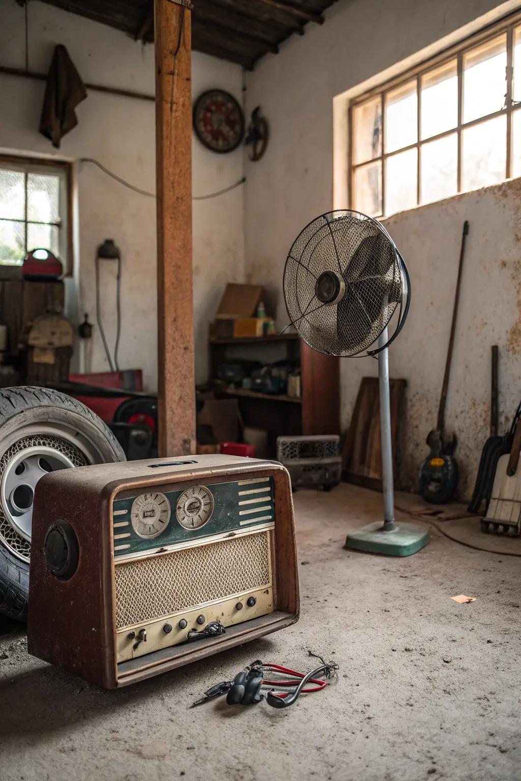 Vintage devices add character and nostalgia.