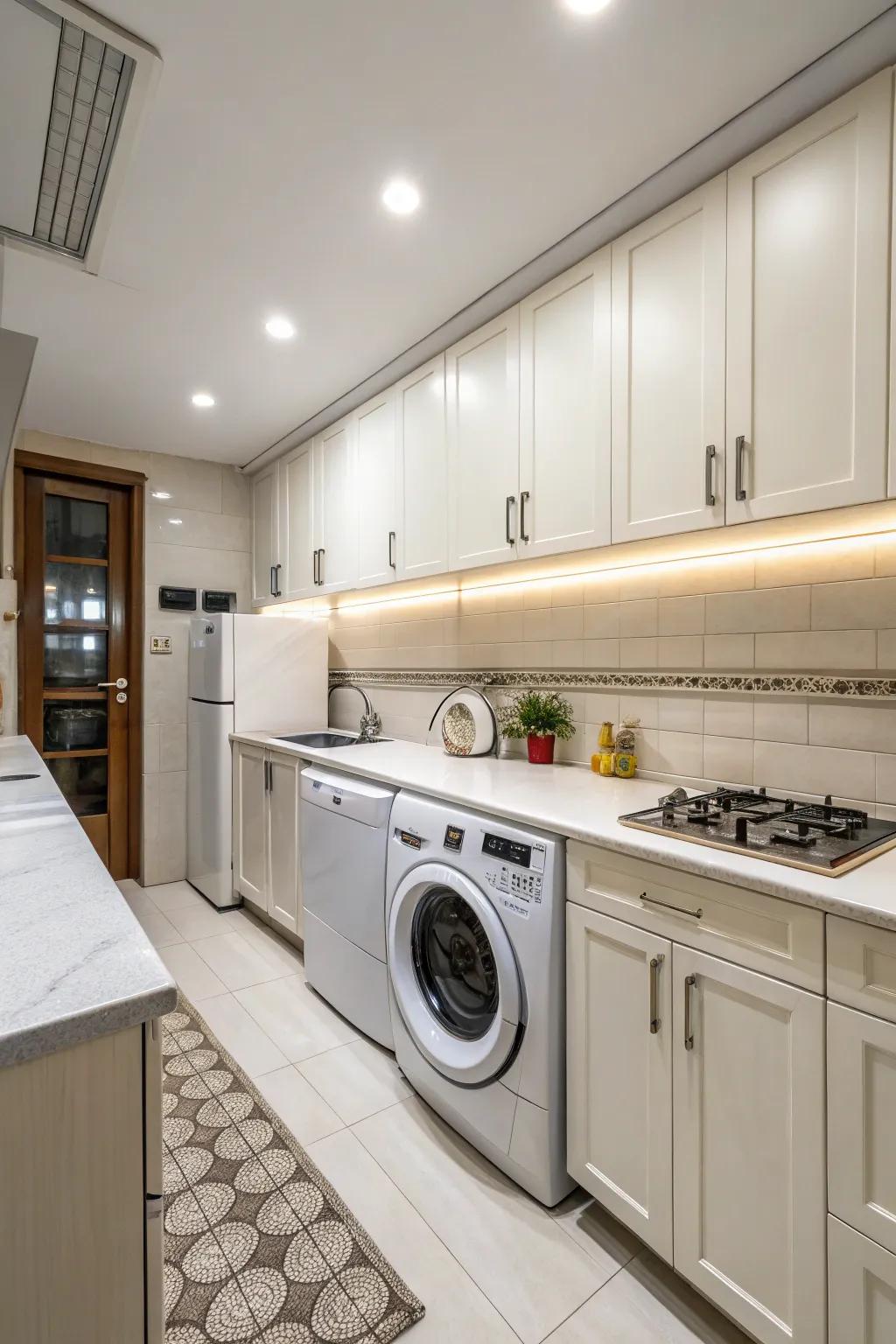 A working spot includes a clothes cleaning system for things to flow.