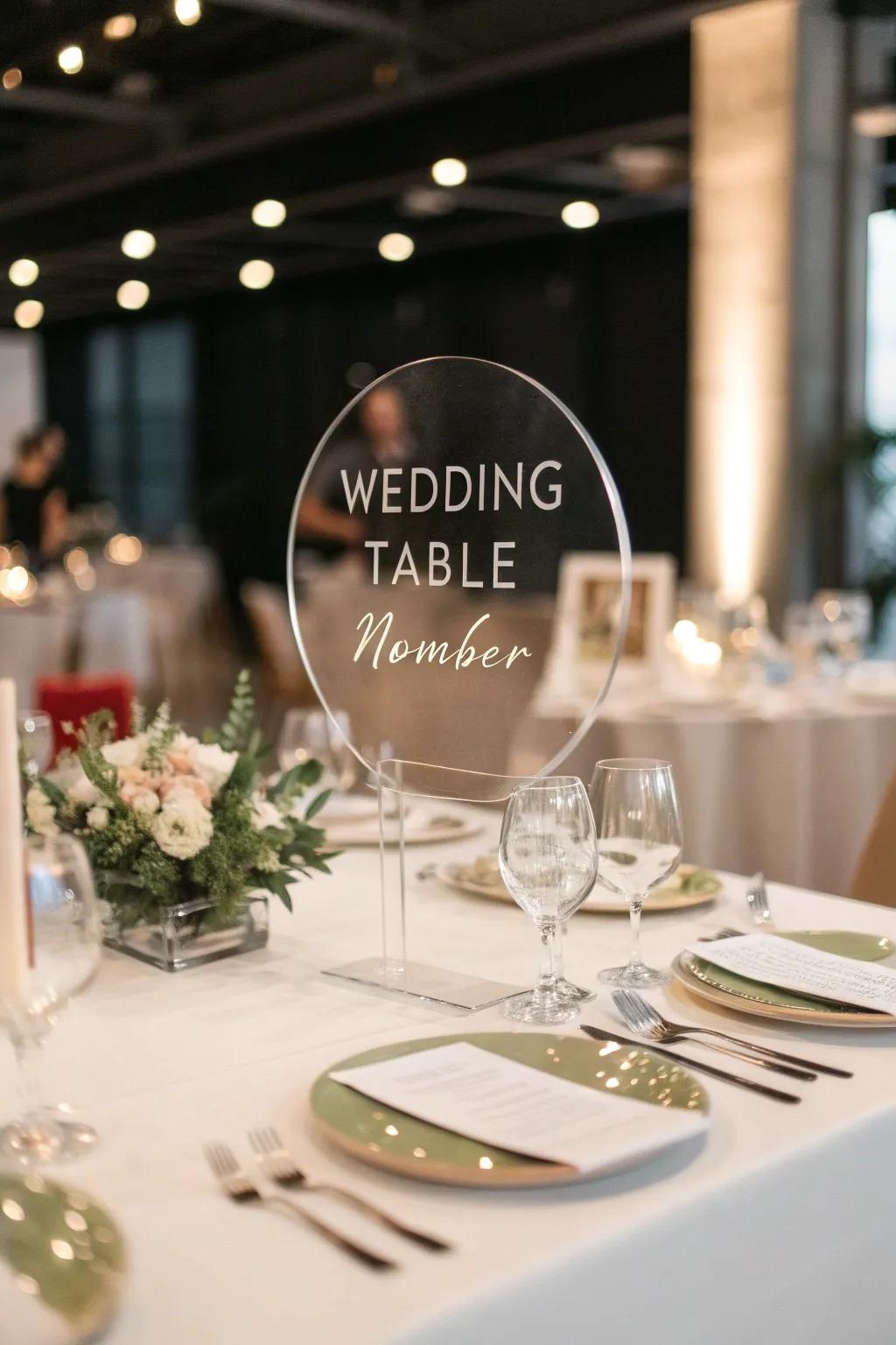 Crystal circles bring an urban chic vibe to your wedding tables.