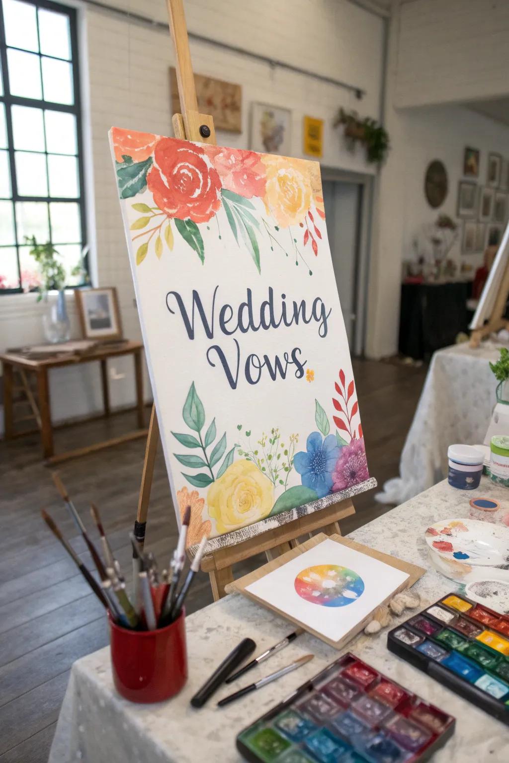 Vibrant paint vows inspiring creativity in an art studio.