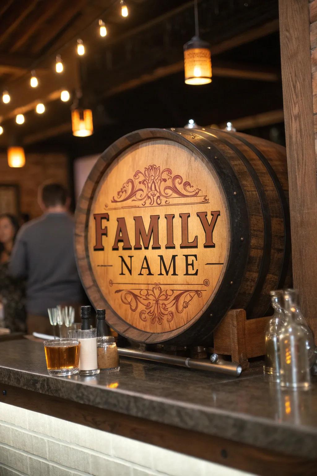 Make your room your own with a custom barrel sign that adds character and charm.