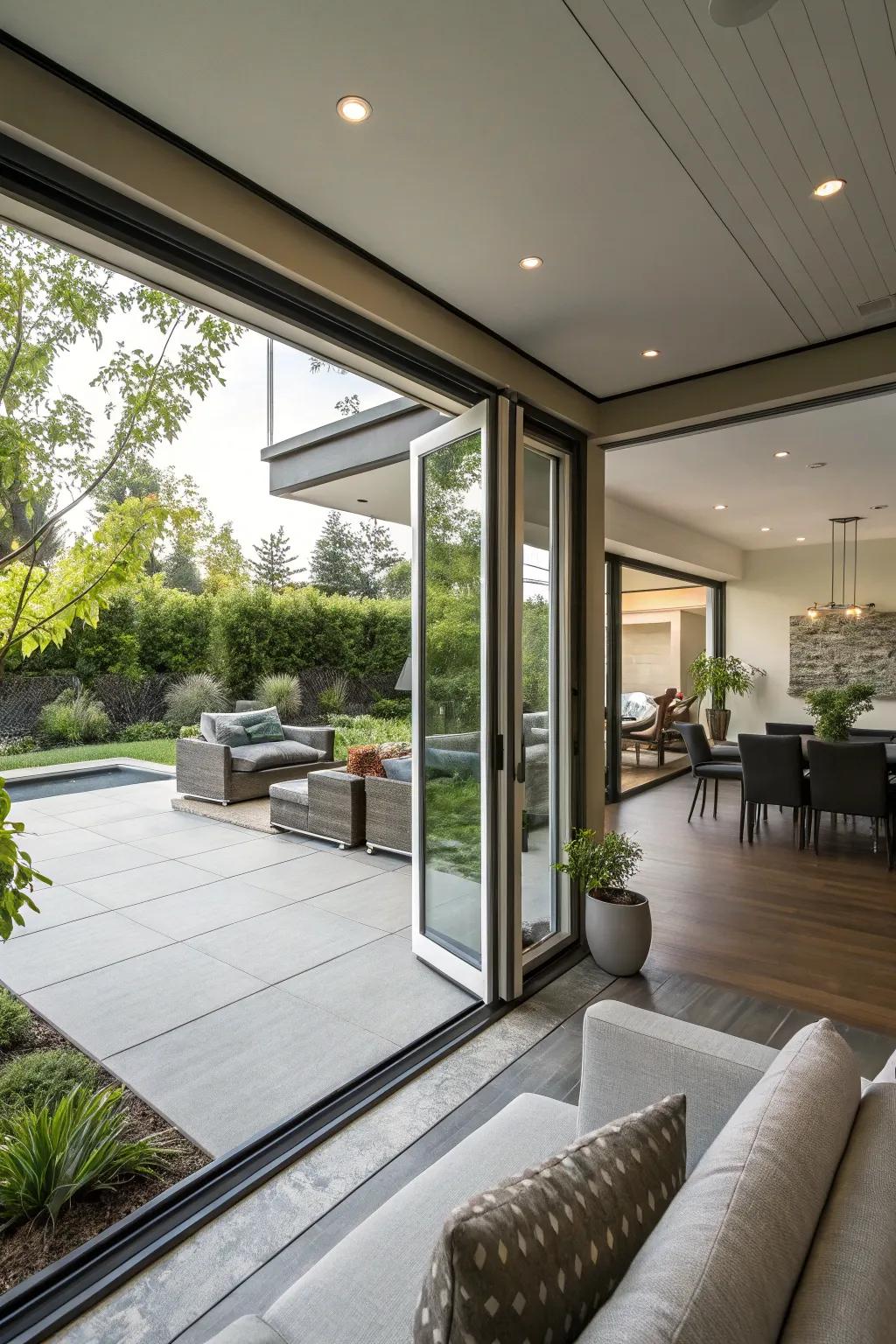 Broadening panes improve indoor-outdoor versatility.