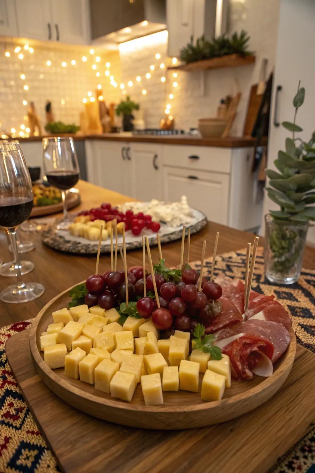 Sticks offer a convenient and flavorful option for guests.