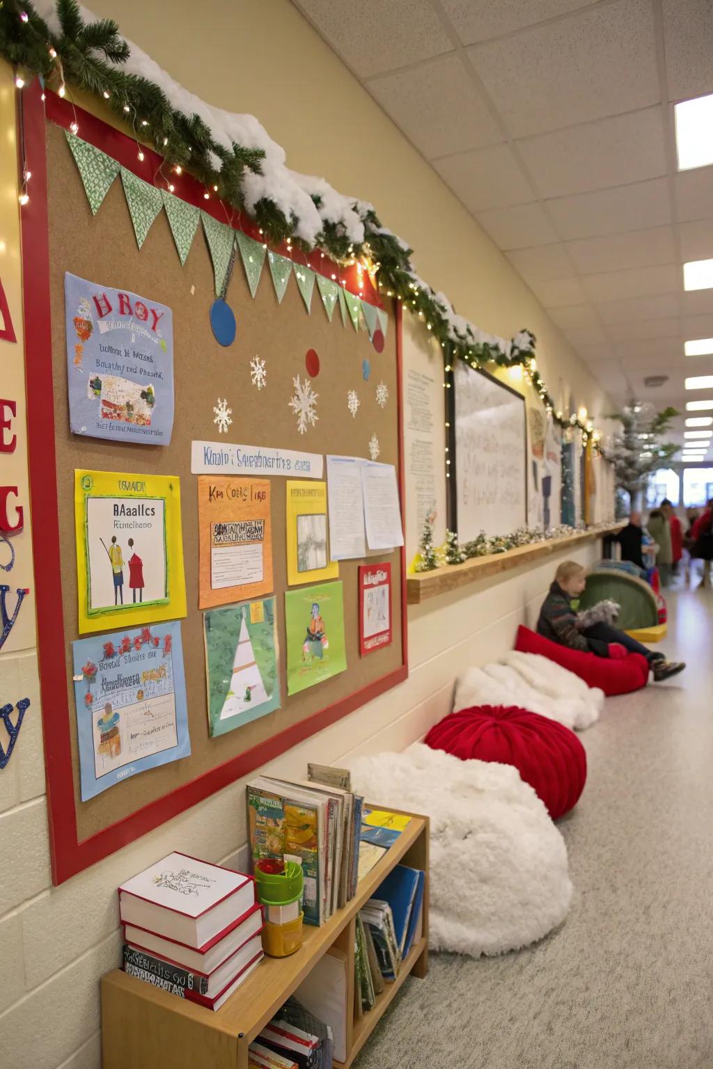 A snowy narrative excursion entices children to explore books.