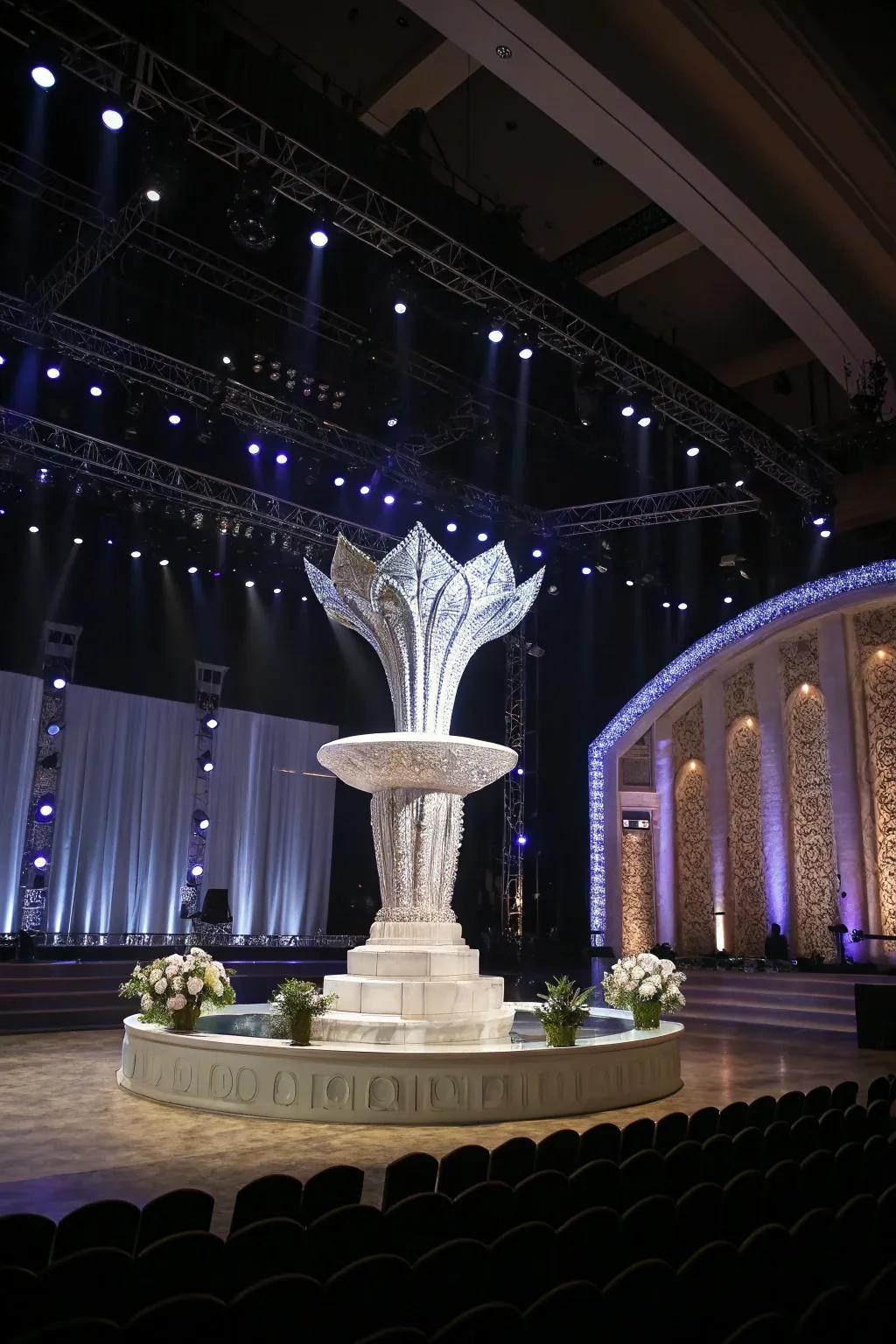 Distinctive centerpieces establish a remarkable impact on the stage.