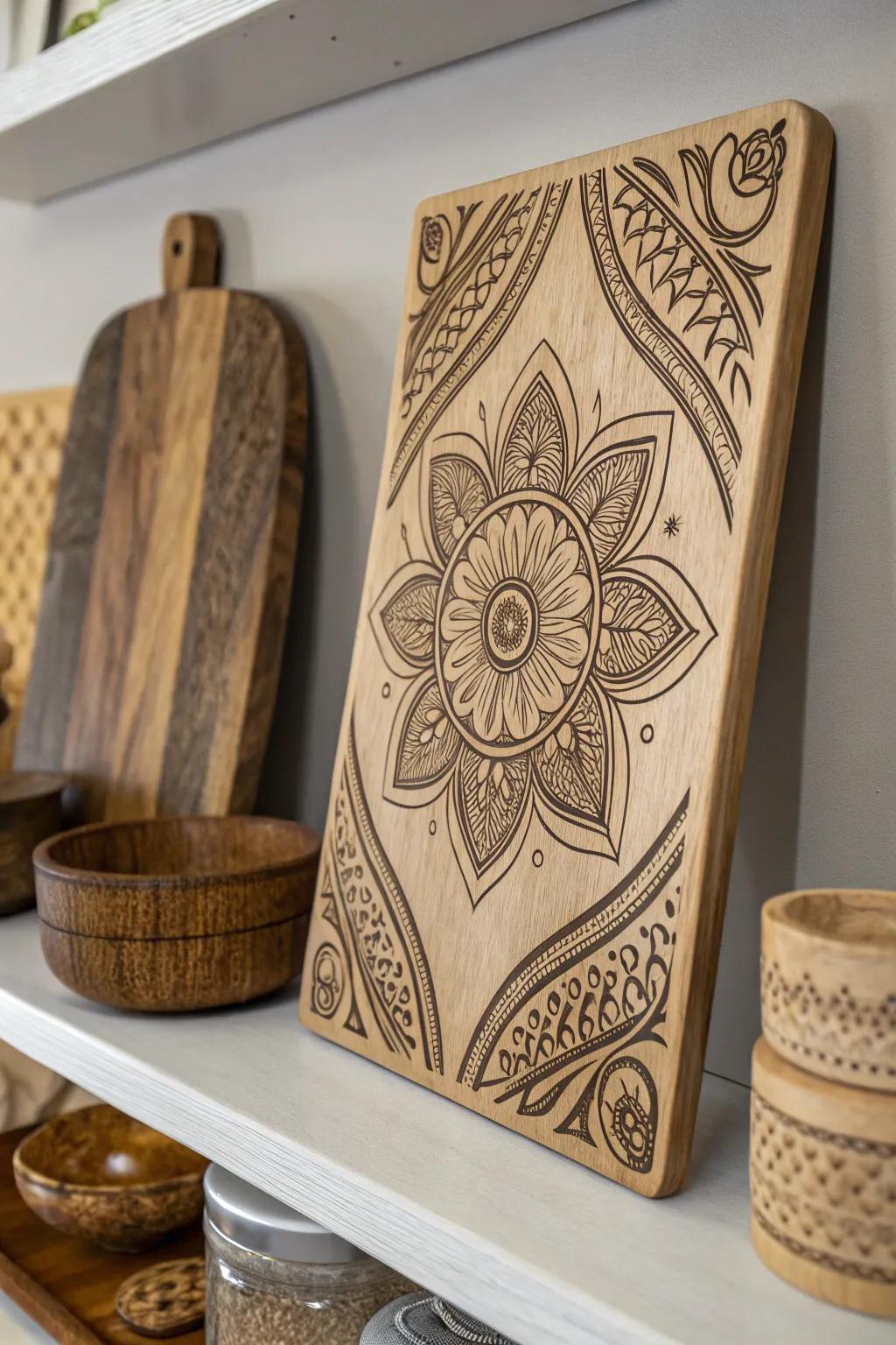 Explore the interplay of texture and detail with wood pyrography art.