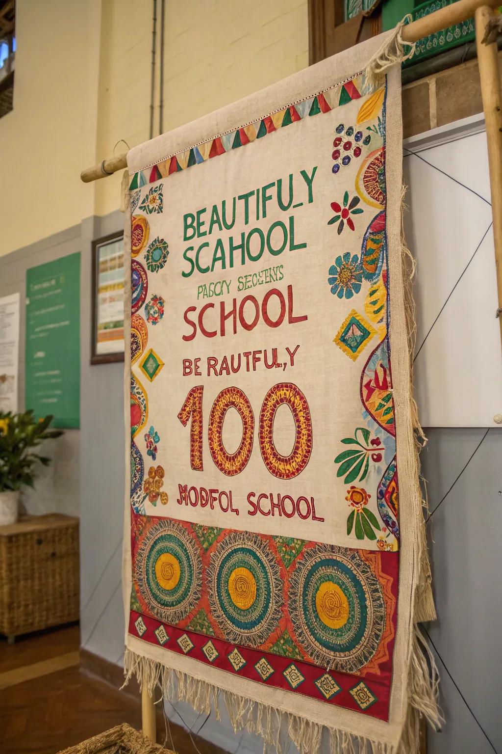 Celebrate sustainability through a breathtaking scholastic presentation commemorating 100 days, crafted from reclaimed treasures!