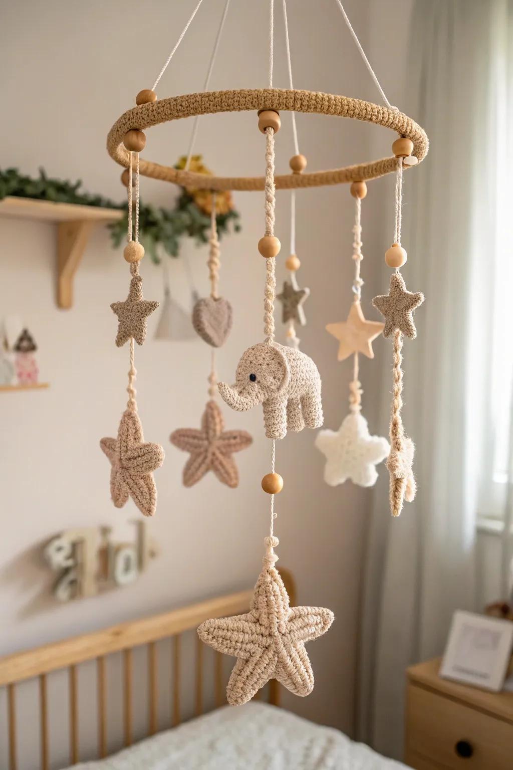 Transform your nursery into a whimsical haven with handcrafted amigurumi decor.
