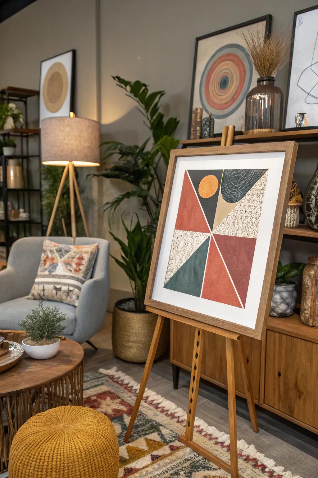 An unexpected twist brought about by asymmetrical artwork.