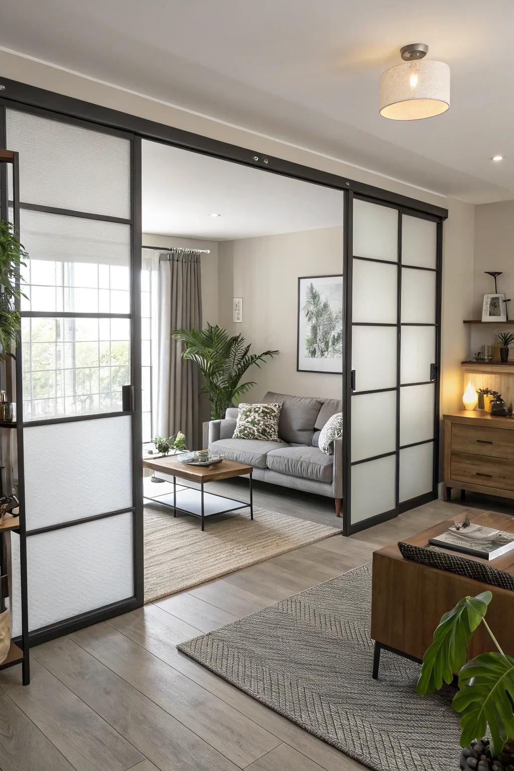 Shifting doors offer style and space-saving solutions.