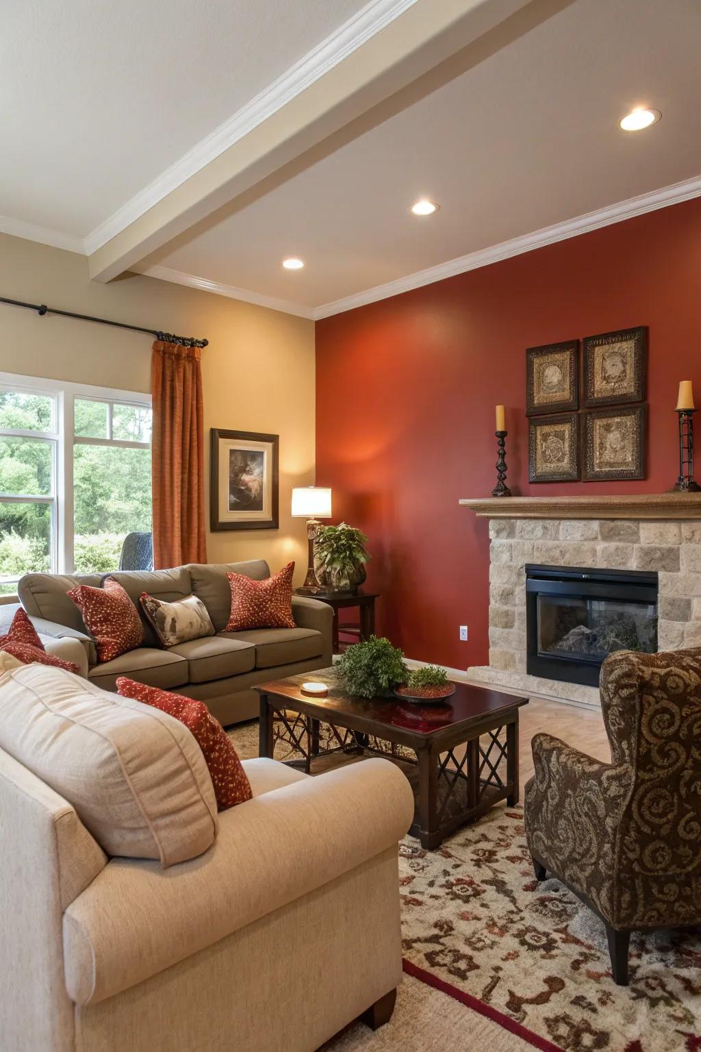 Using colors can set areas and add character to your room.