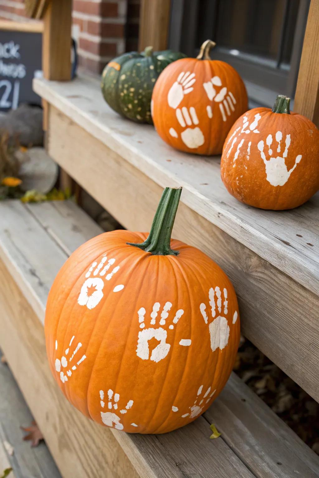 Handprint gourds constitute cherished mementos.