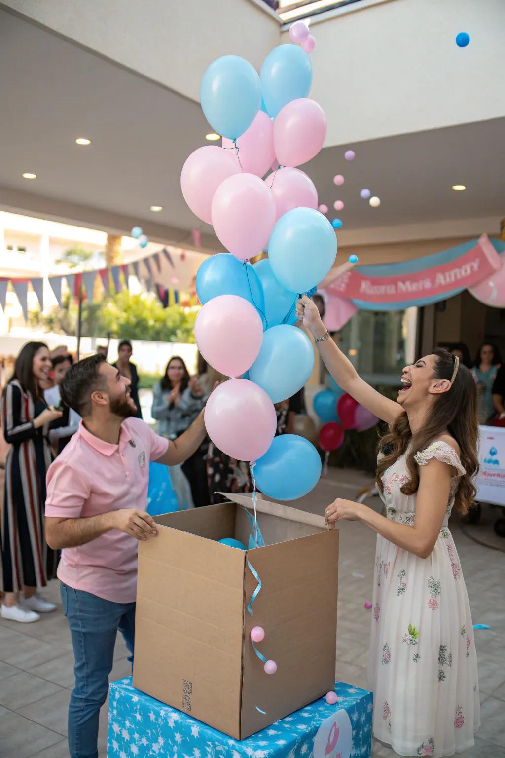 A gender reveal orb box creates an exciting and memorable moment.
