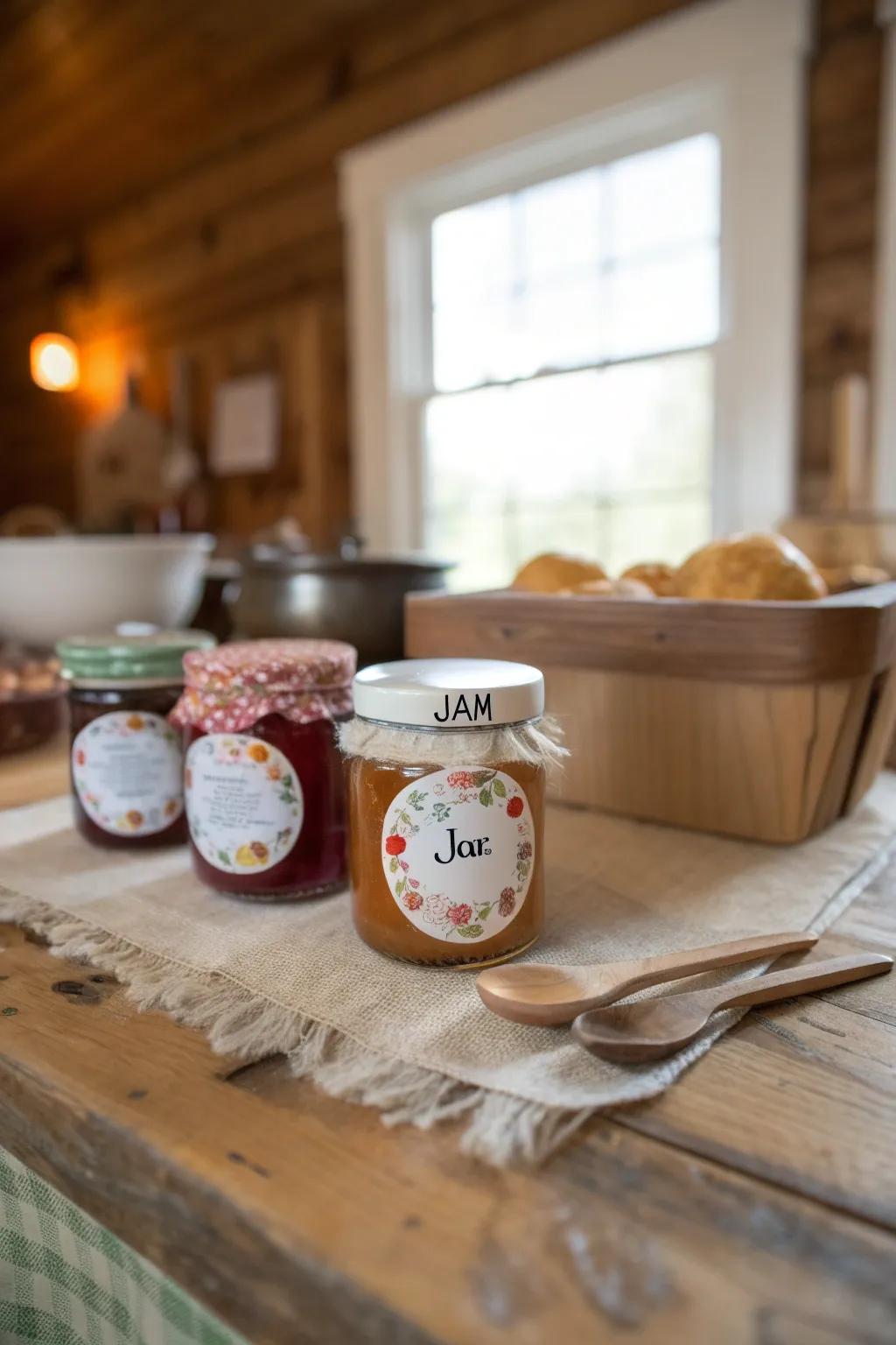 Sweet homemade preserves for a delightful treat.