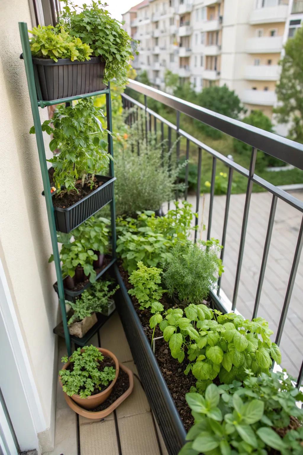 Upright herb gardens offer fresh flavors right at your fingertips.