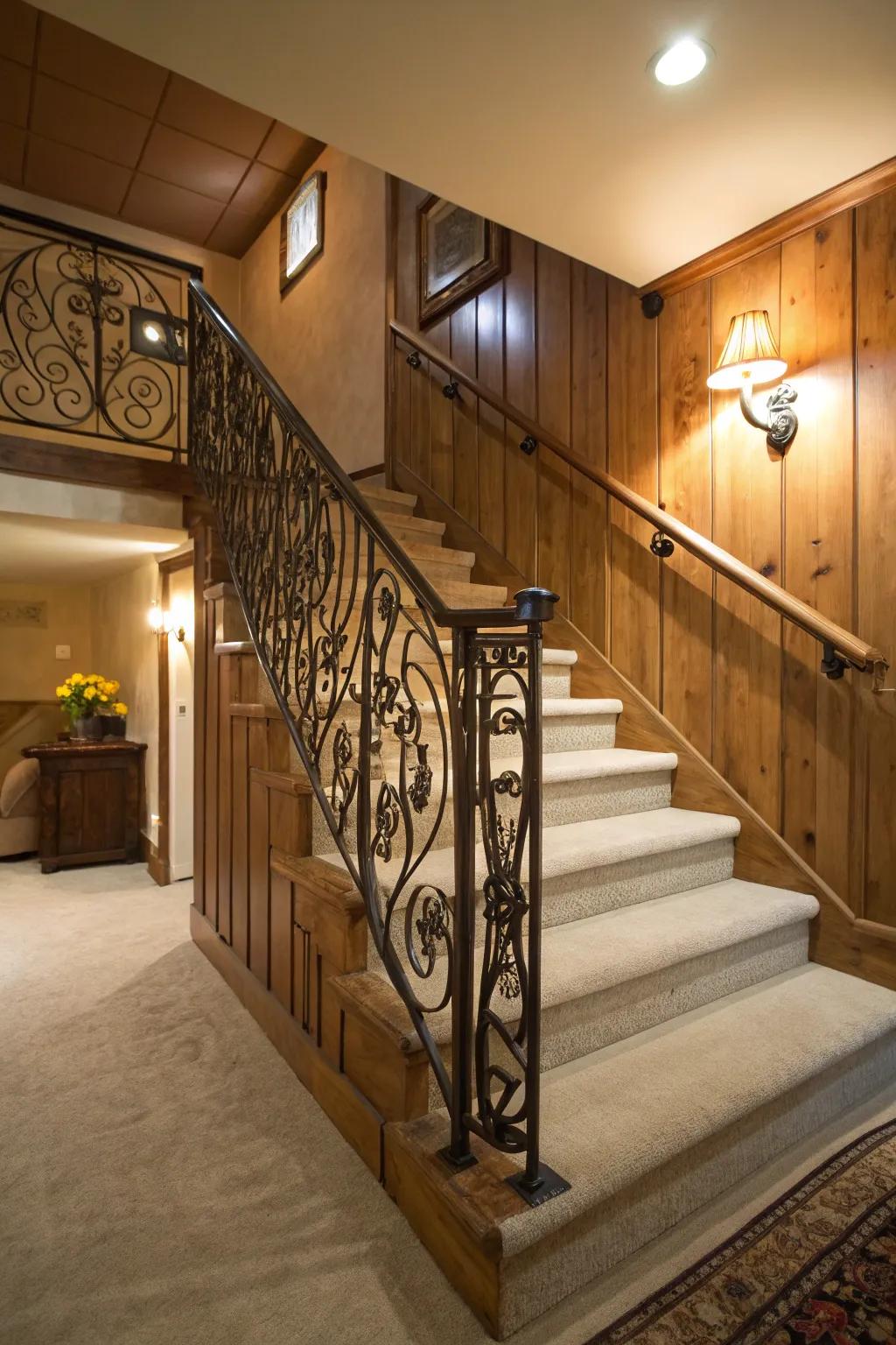 Retro metal railings offer timeless elegance.