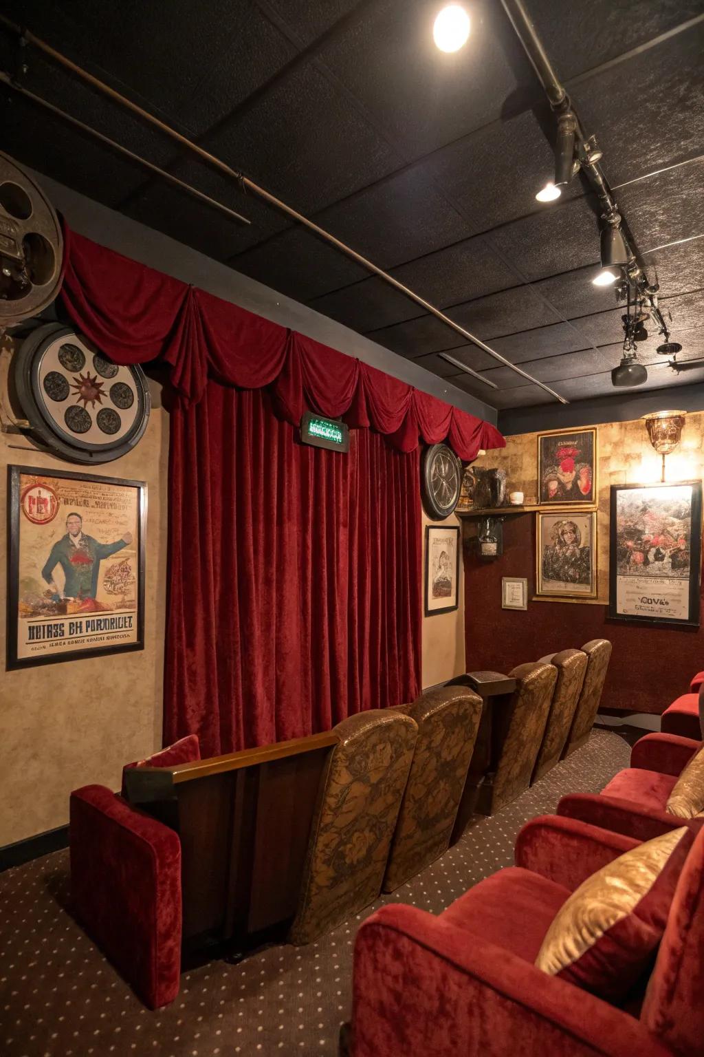 A vintage feel offers a nostalgic and charming touch to your home cinema.
