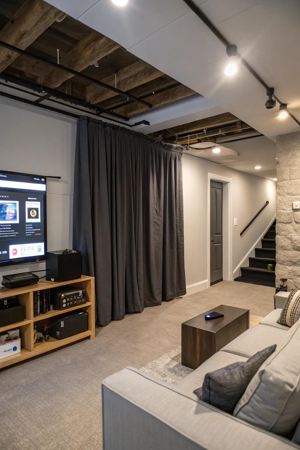 Smart curtains offer modern convenience and style.
