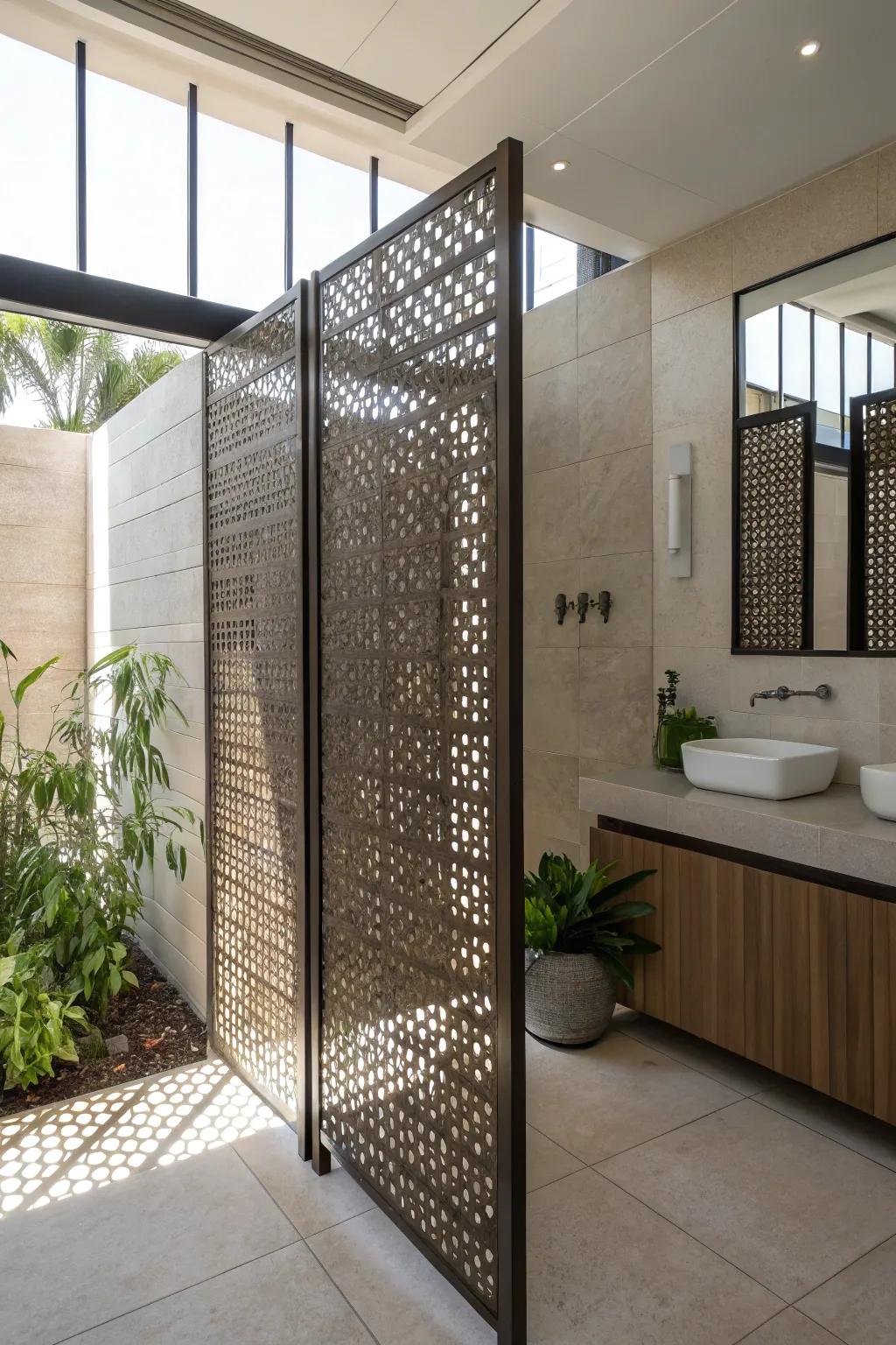 Perforated screens provide a creative balance of privacy and openness.