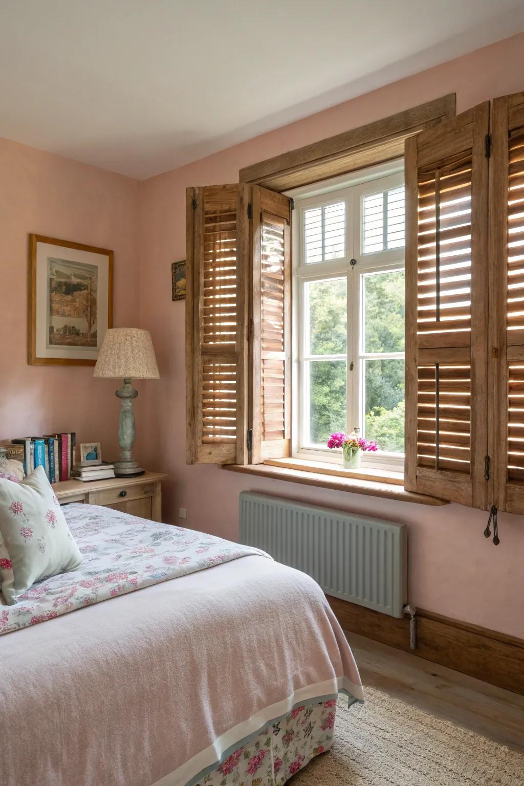 Hinged panels bring timeless charm to your bedroom.