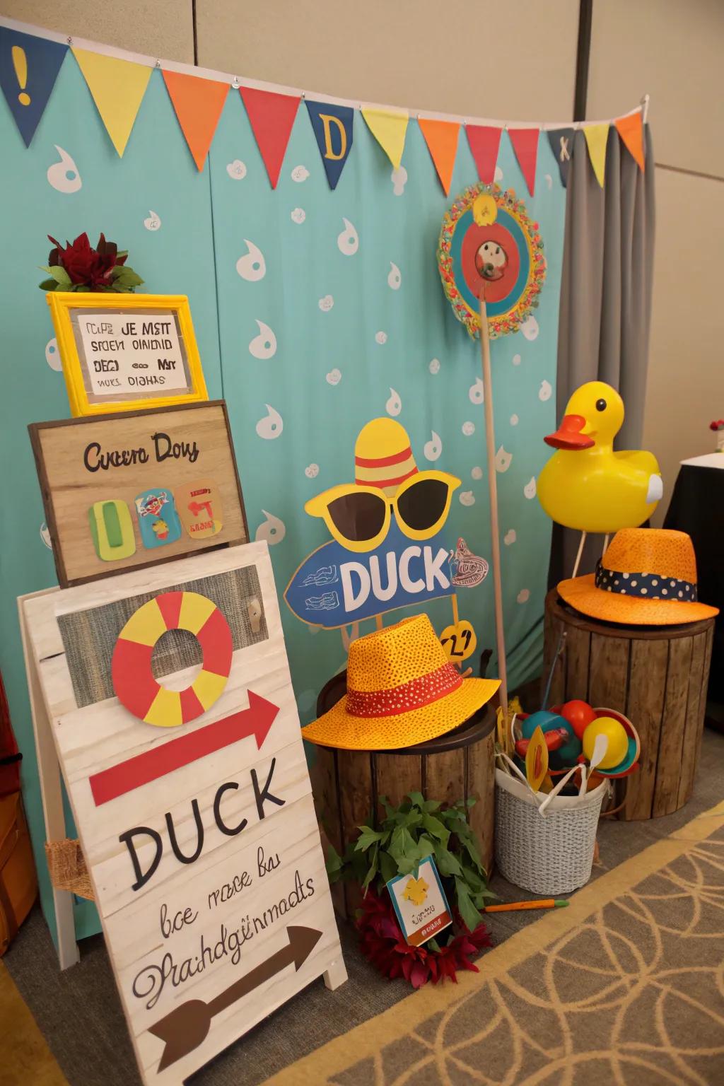 A delightful ducky-themed snapshot station for memorable photographs.