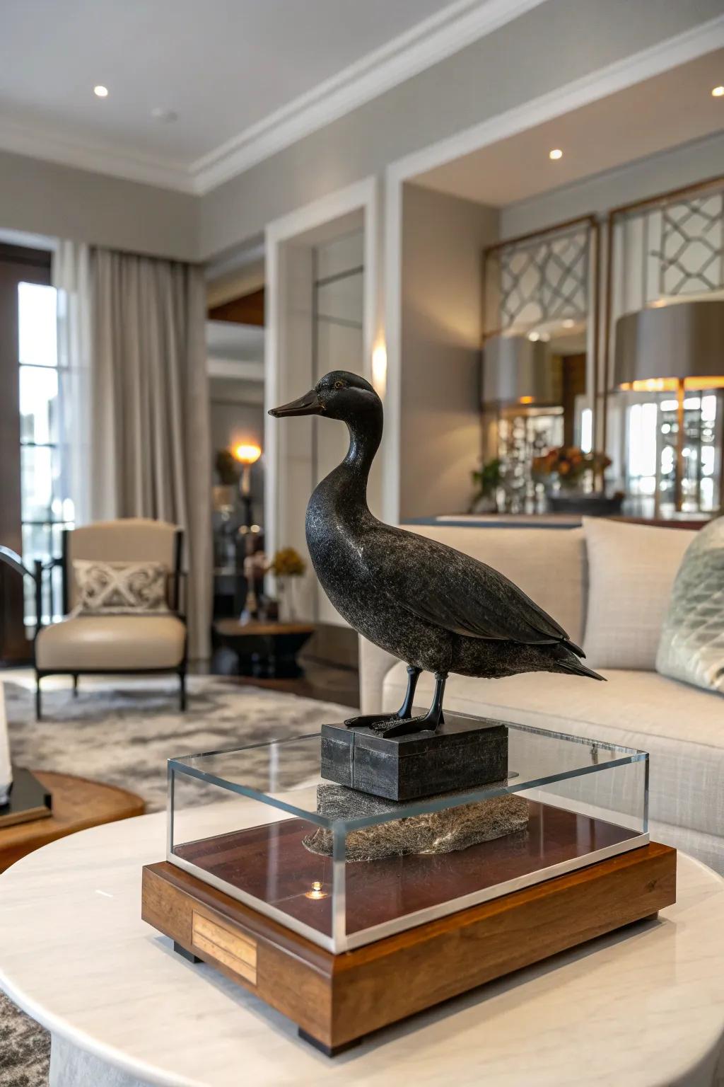 A bronzewing sculpture illustrated across diversified segments for enhanced significance.