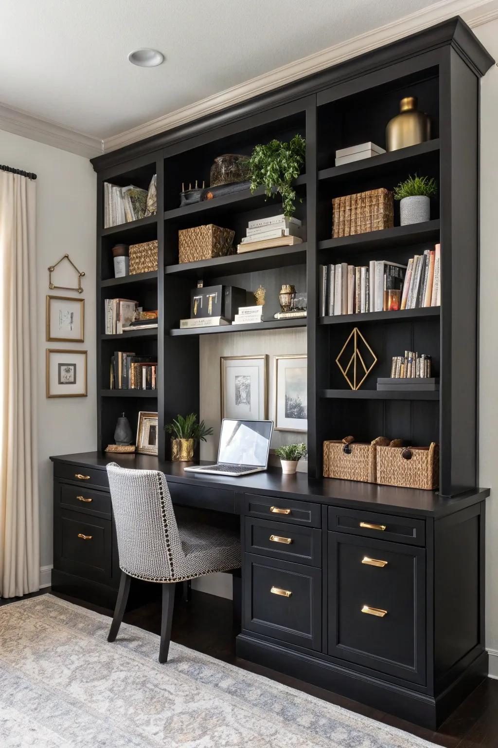 Open shelving combining practicality with style.
