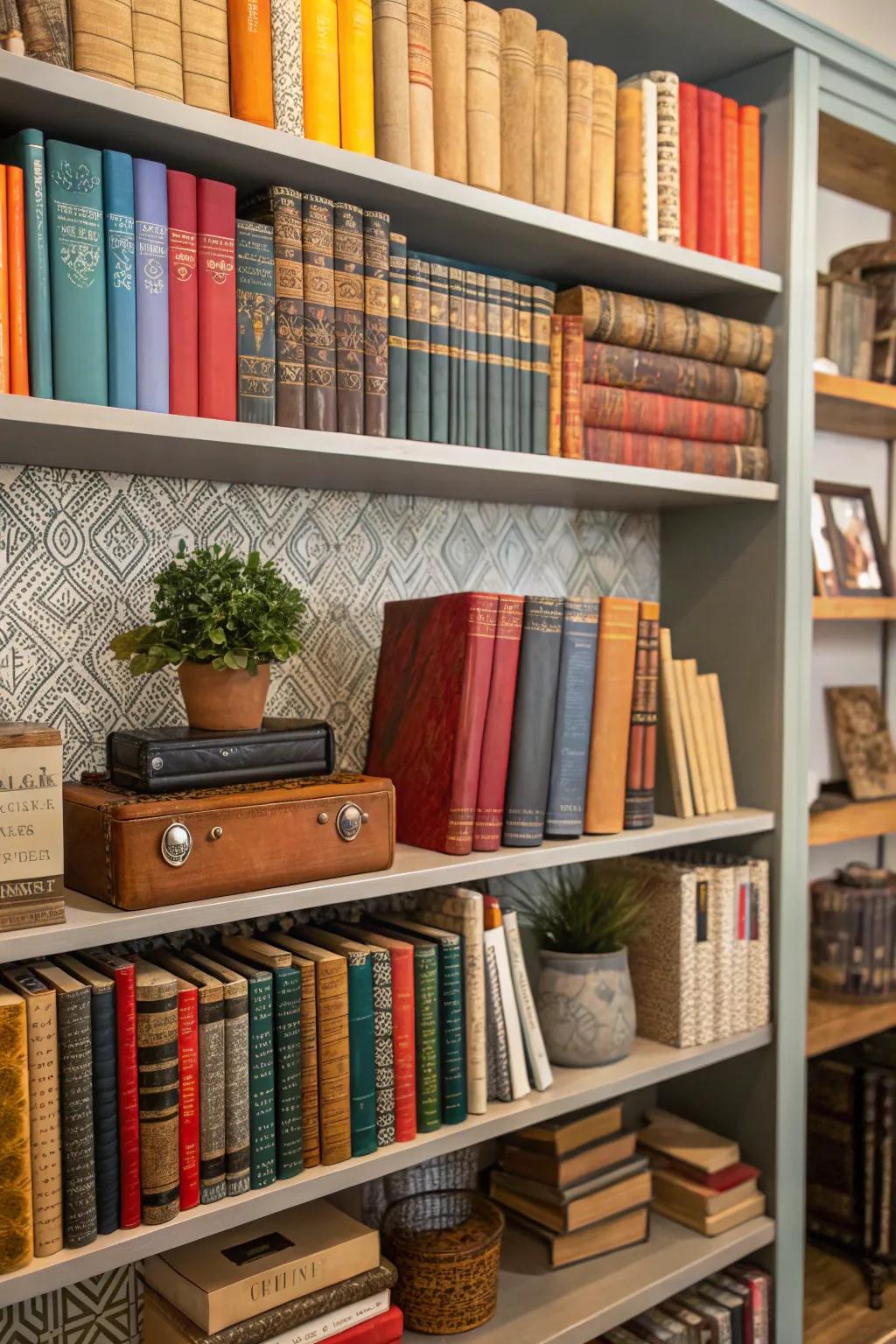 An eclectic mix of shelves for a dynamic display.