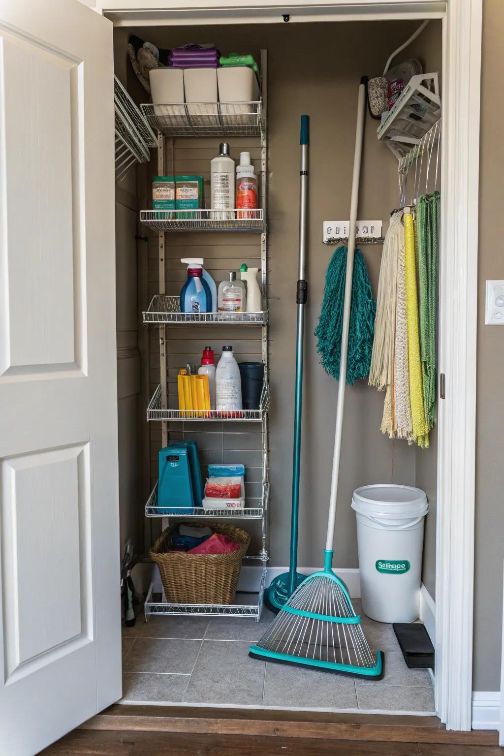 Wire shelving is a versatile and breathable way to store things.