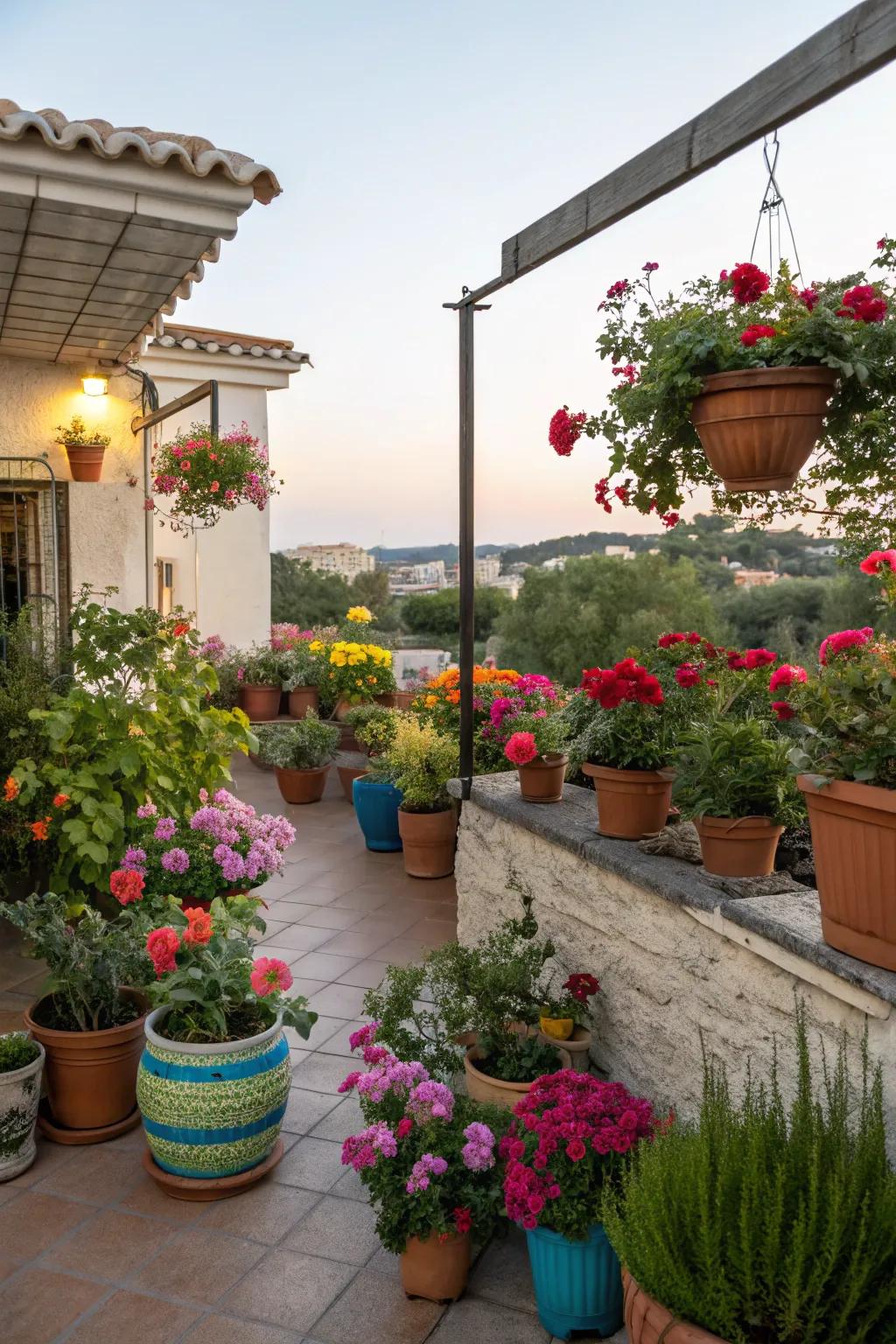 Container gardening brings a burst of color to patios.