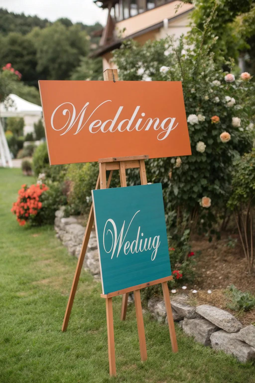 Imaginative signage that guides attendees with style.