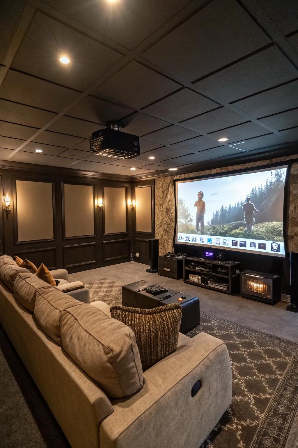 A concealed projector offers a filmic adventure in your gaming space.