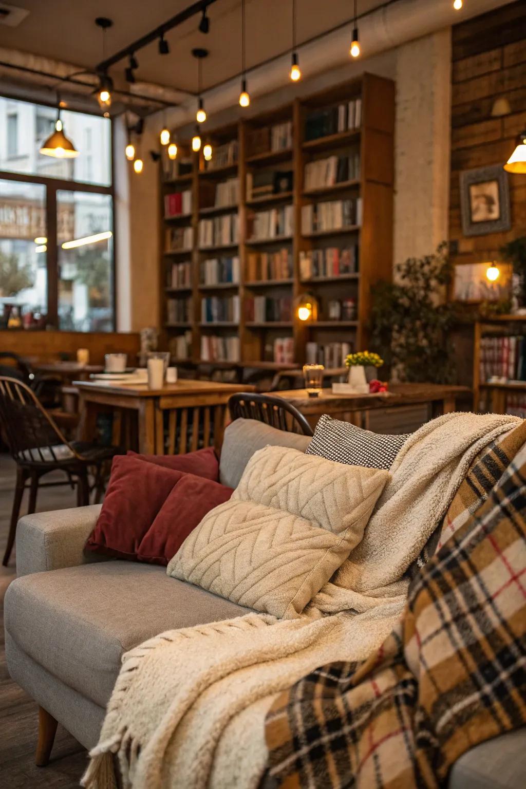 Comforting recesses append warmth and ease to your home cafe.