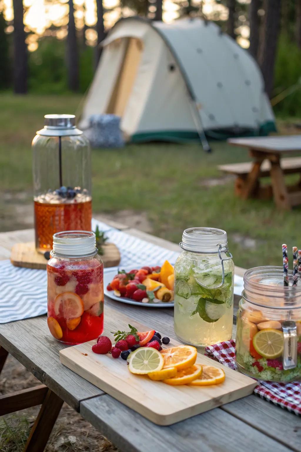 Savor refreshing scented water with a stylish station setup.