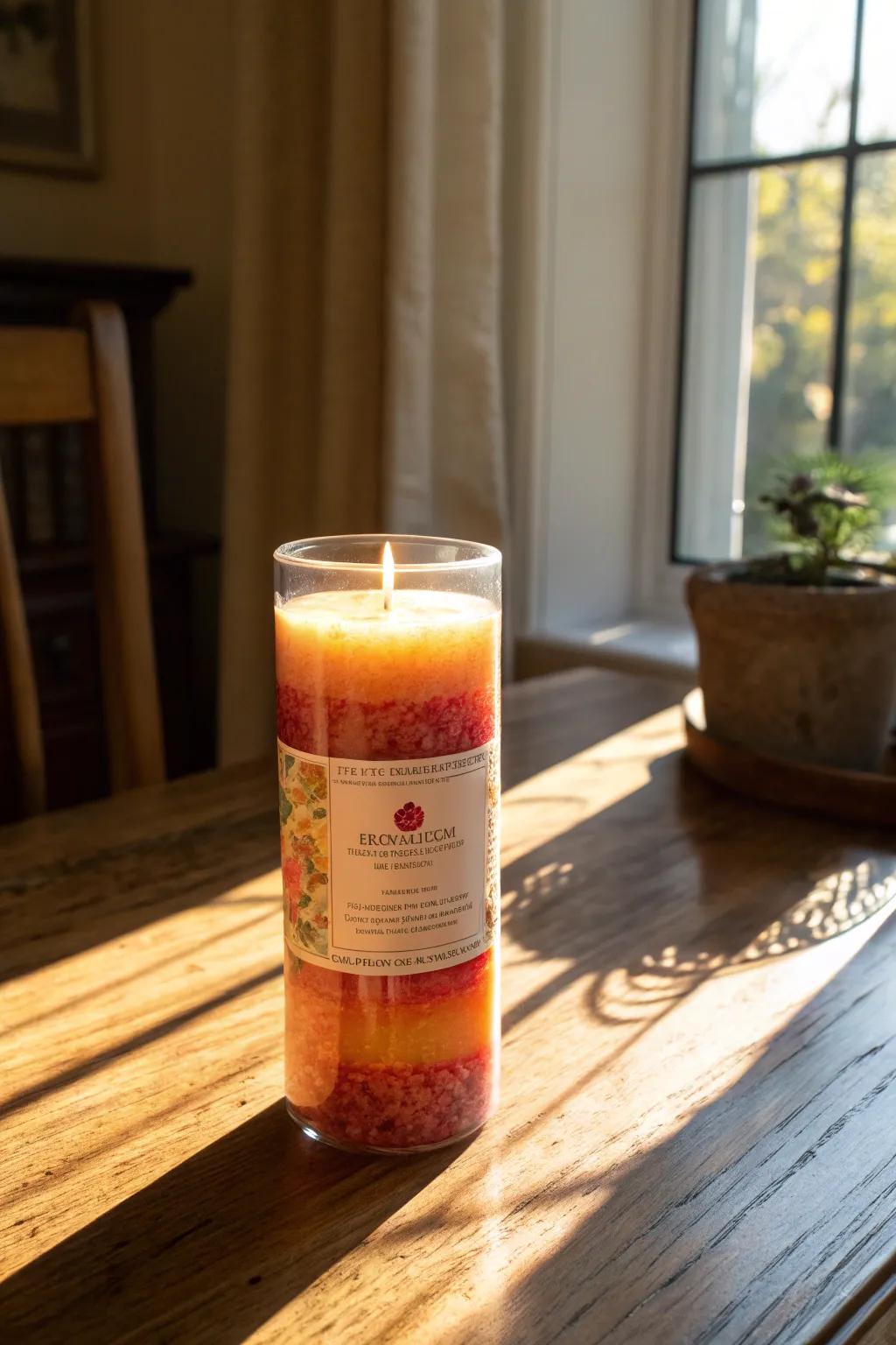 See through candle labels that accentuate the candle's inherent splendor.