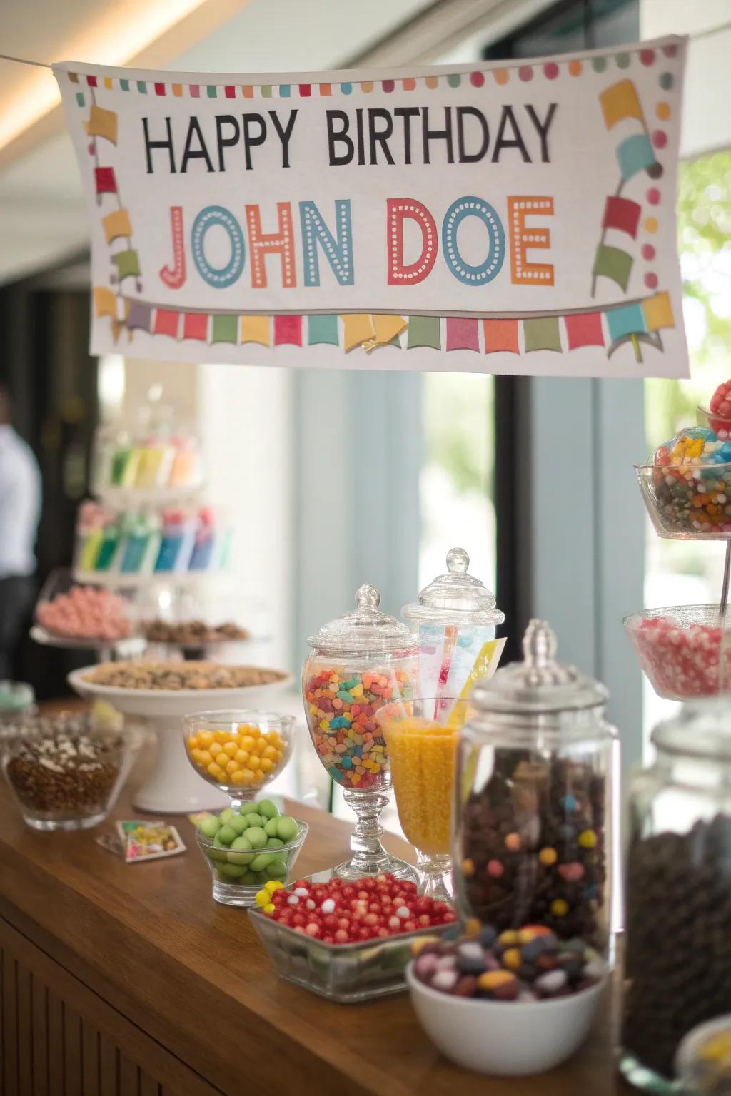 A personalized banner is a special and welcoming touch.