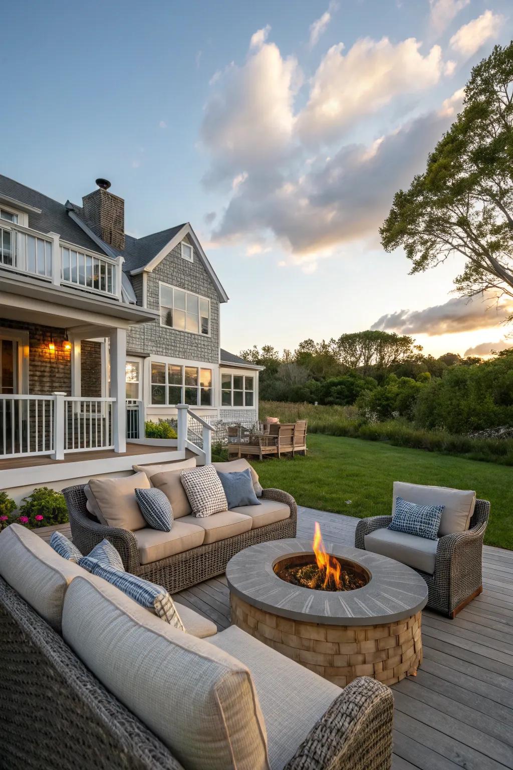 Outdoor living areas extend living space for year-round enjoyment.