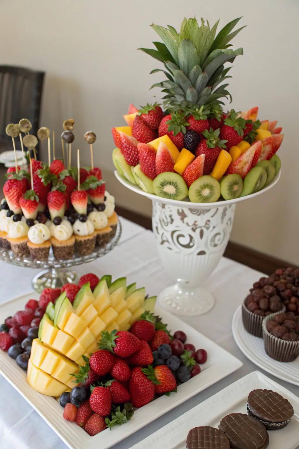 Edible features offer a beautiful and tasty centerpiece.