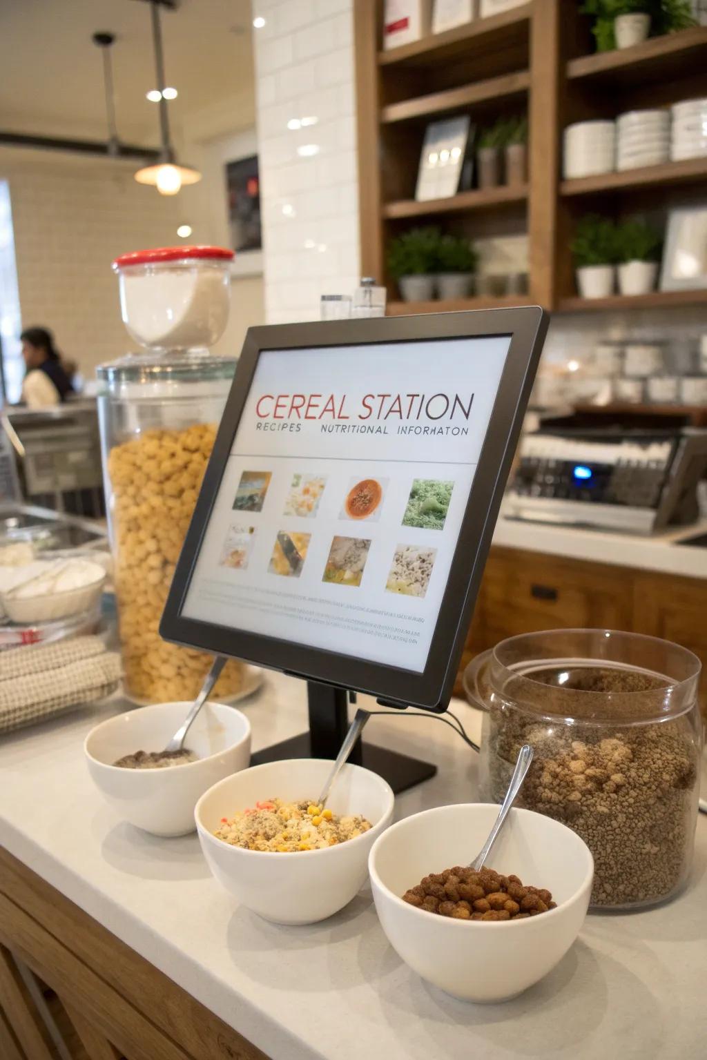 Technology makes the cereal area experience better.
