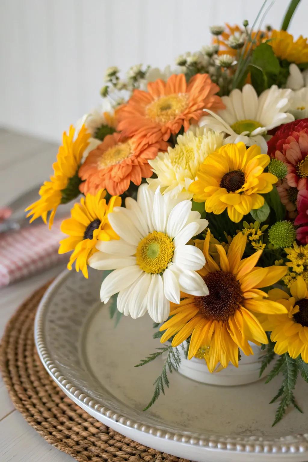 Bring energy to your table with a strong and colorful centerpiece.