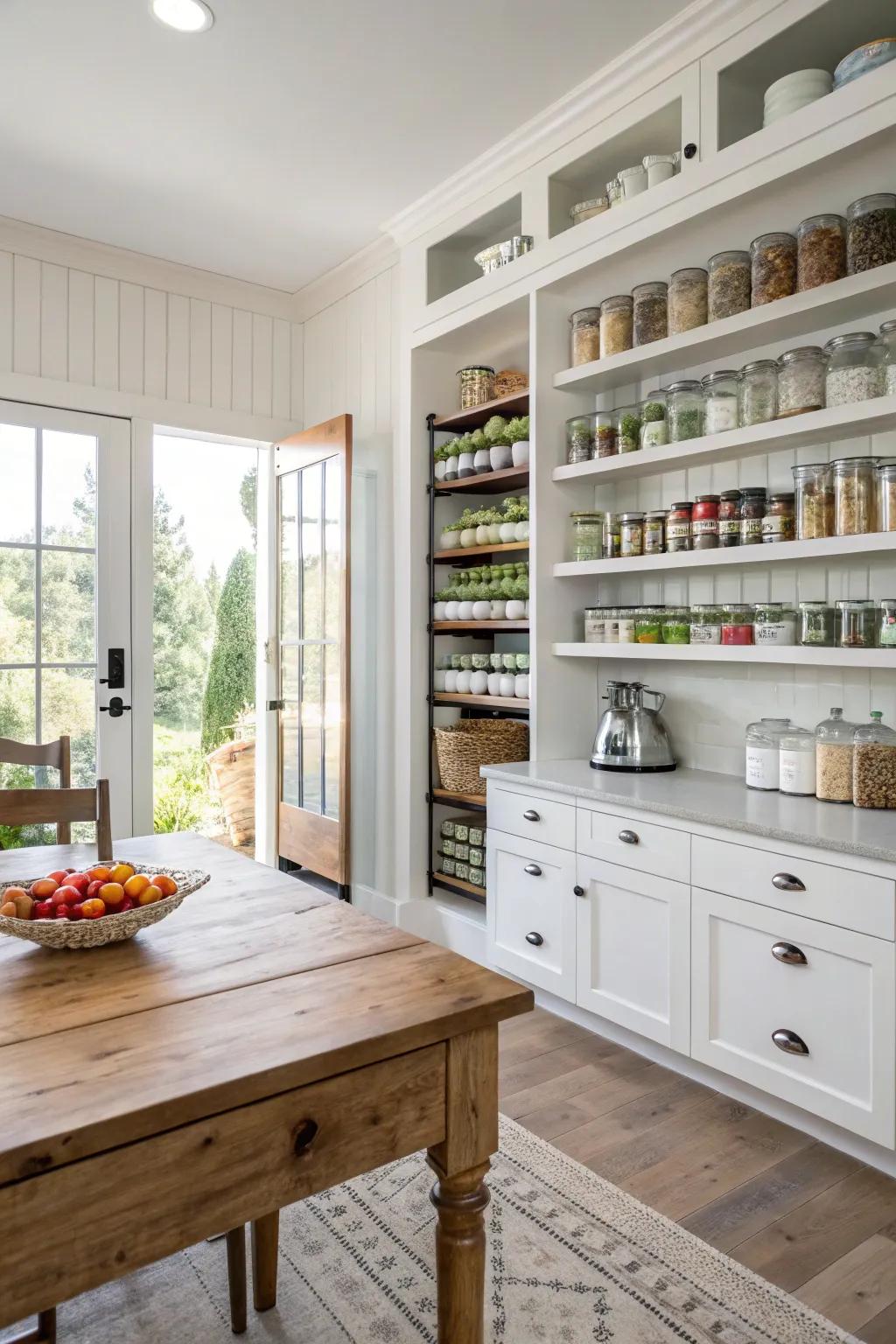 A spacious pantry providing ample storage and organization.