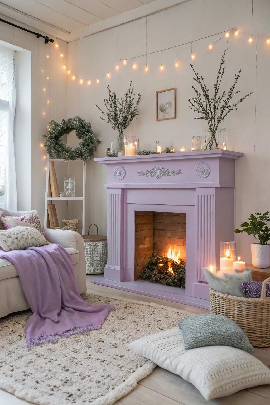 Gentle lilac creates an untroubled retreat, ideal for a peaceful refuge.