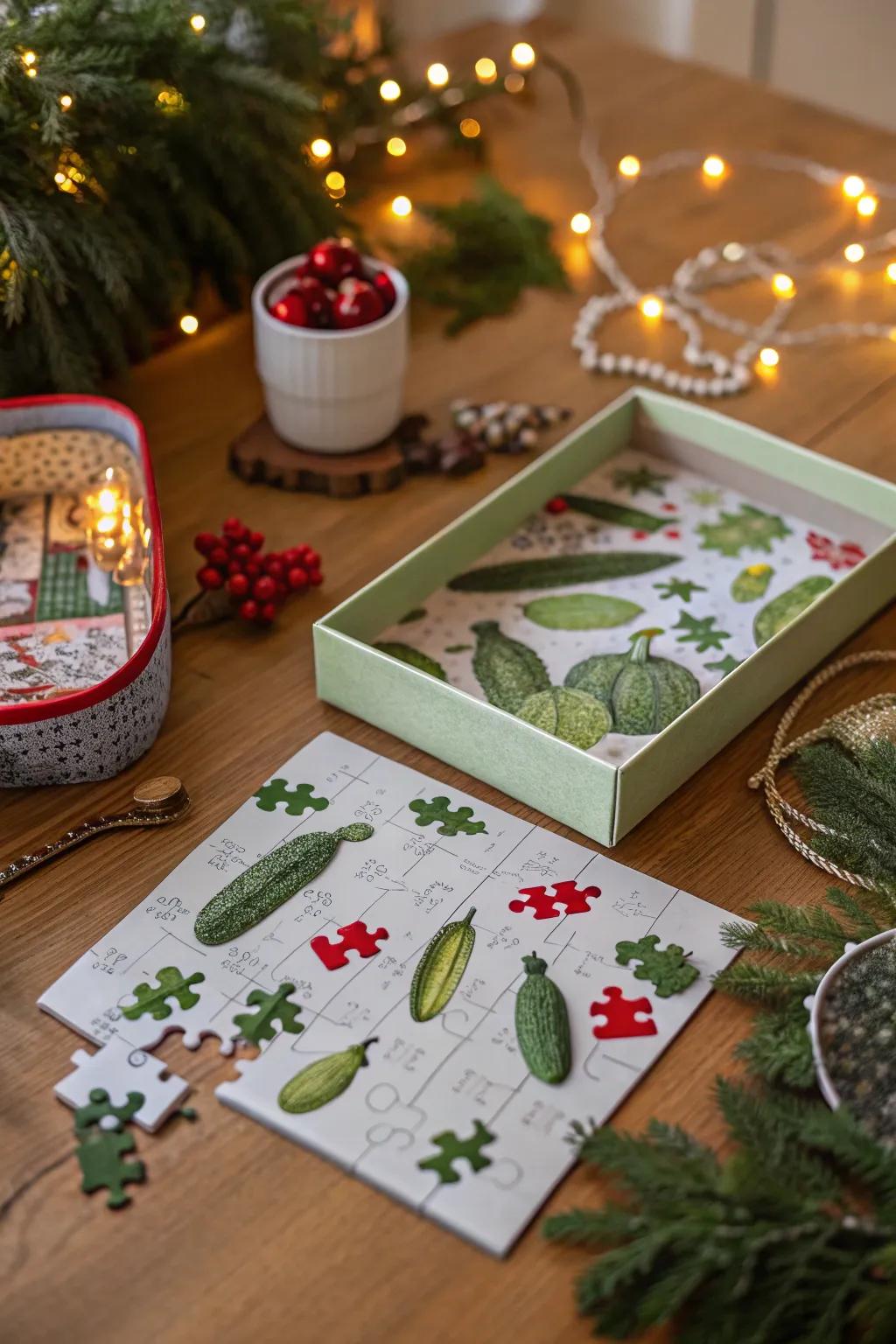 A playful gherkin-themed conundrum for family get-togethers.
