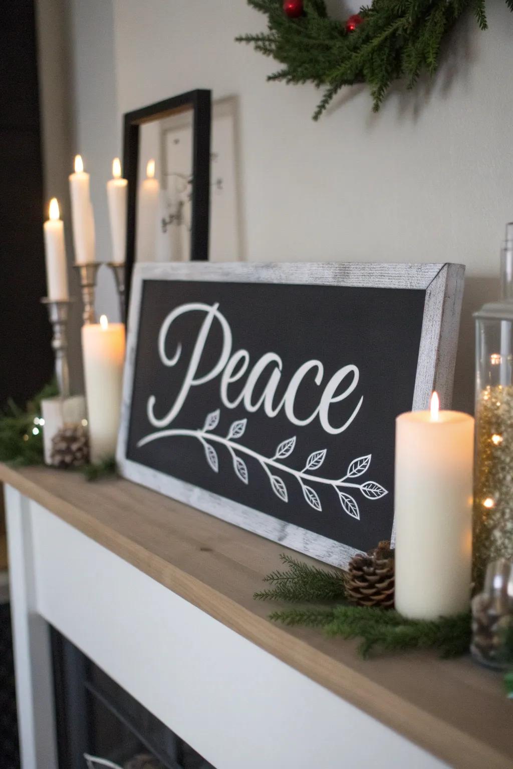 Achieve elegance with an ebony and ivory Yuletide notice.