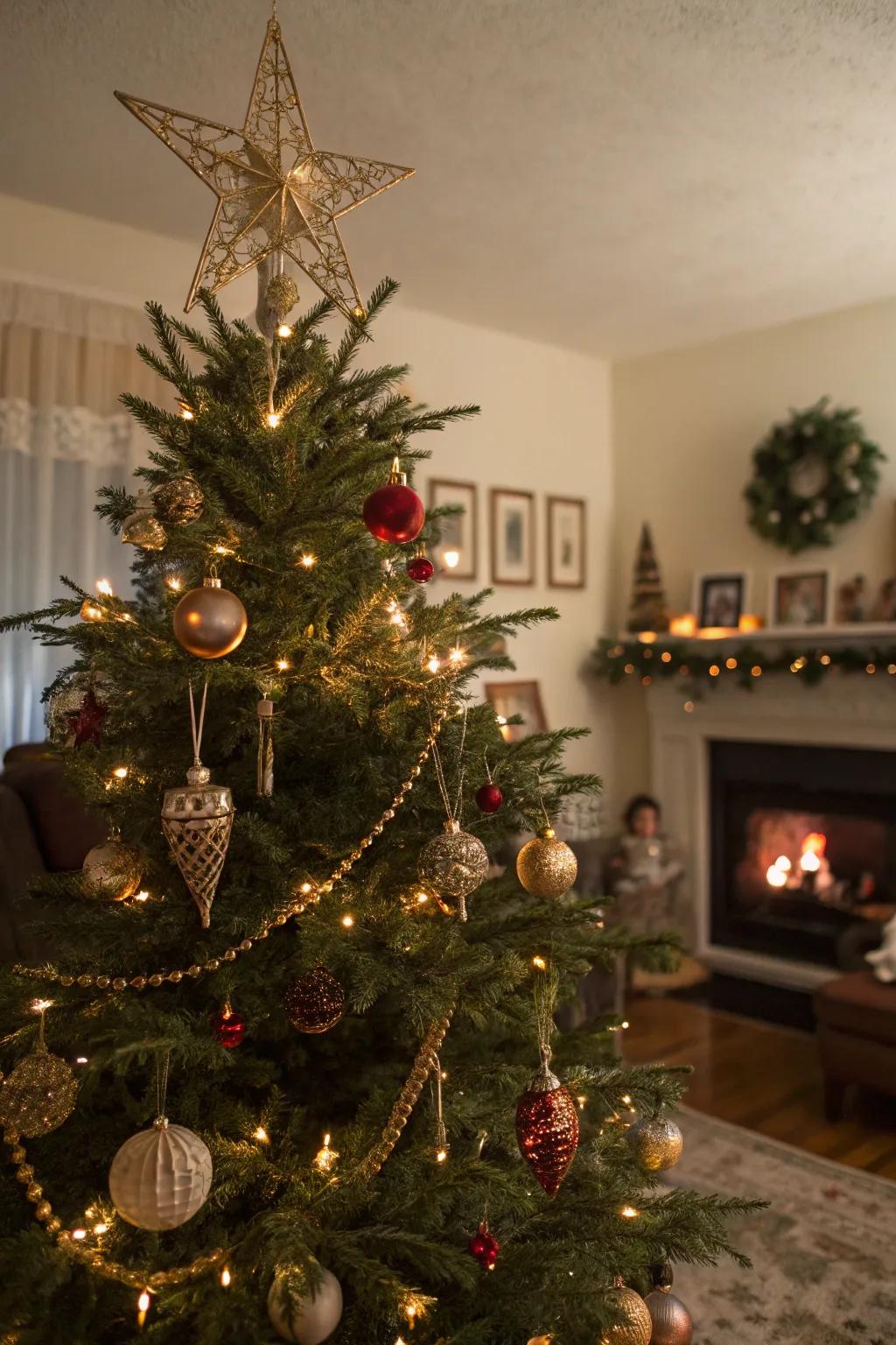 A nostalgic Christmas tree decked with vintage sensations.