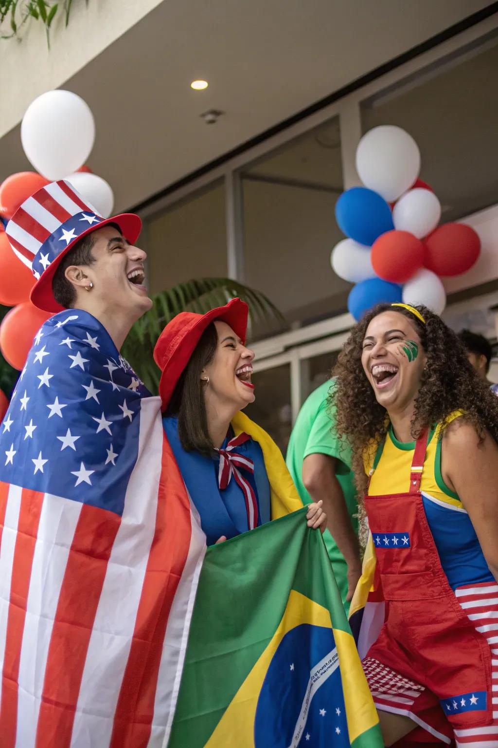 Outfits add a spirited twist to the festivities.